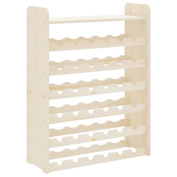 The Living Store vinreol med topplade 67,5x25x87 cm massivt fyrretræ -  Vinreoler