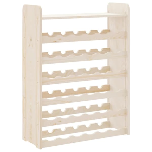 The Living Store vinreol med topplade 67,5x25x87 cm massivt fyrretræ -  Vinreoler
