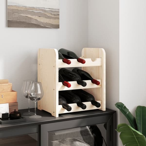 The Living Store vinreol 33x25x37 cm massivt fyrretræ -  Vinreoler