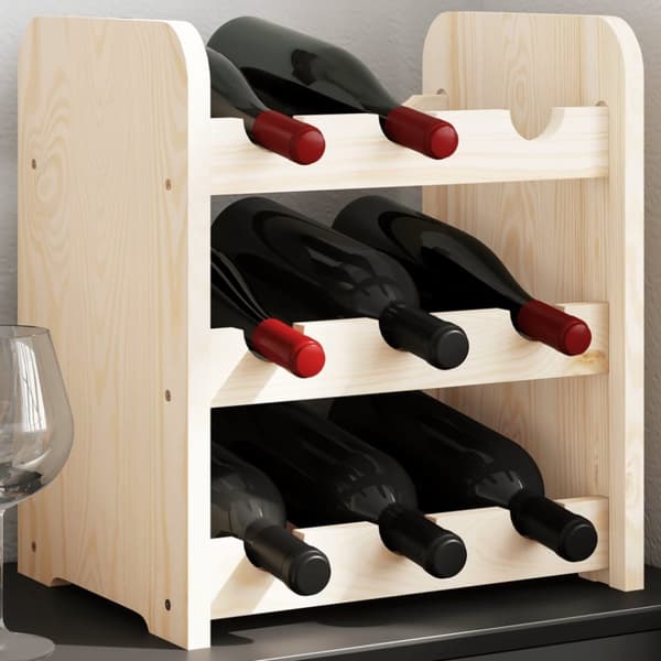 The Living Store vinreol 33x25x37 cm massivt fyrretræ -  Vinreoler