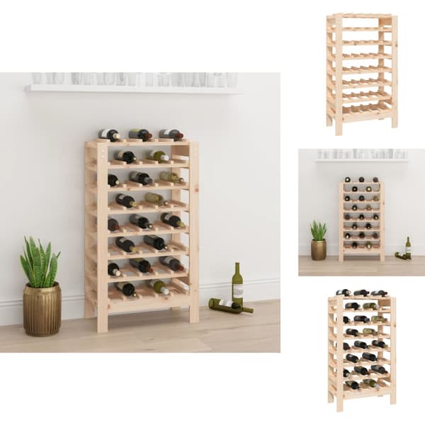 Vinreoler - Living vinreol 61,5x30x107,5 cm massivt fyrretræ