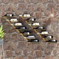 Miniatyrbillede 2 af 6: Vinreoler - Living væghængte vinreoler til 7 flasker 2 stk. metal guldfarvet