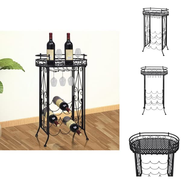 Vinreoler - Living vinreol med glasholder 9 flasker metal
