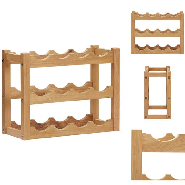 Vinreoler - Living vinreol til 12 flasker 47x21x36 cm massivt egetræ
