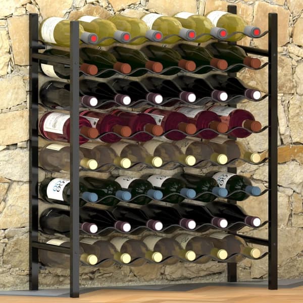 Vinreoler - Living vinreol til 48 flasker metal sort