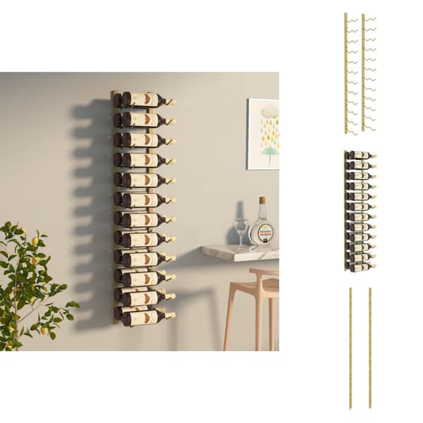 Vinställ - Living Väggmonterat vinställ för 24 flaskor guld järn