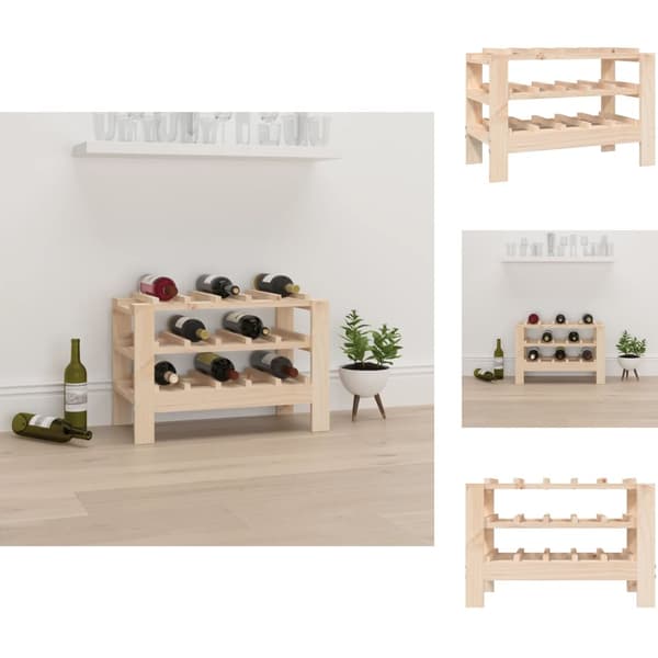Vinreoler - Living vinreol 61,5x30x42 cm massivt fyrretræ