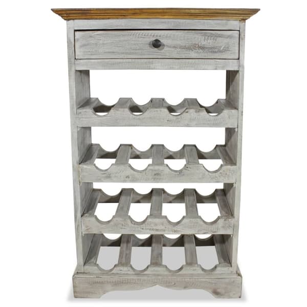 Vinreol i massivt genanvendt træ 55 x 23 x 85 cm - Vinreol - Vinreoler - Home & Living