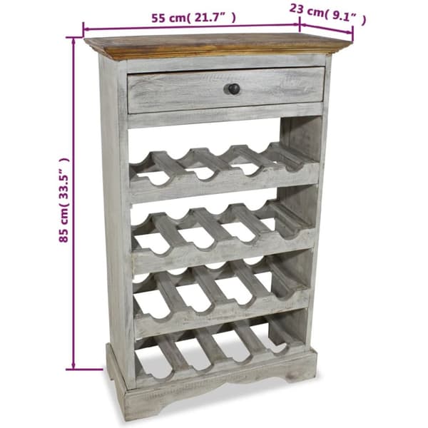 Vinreol i massivt genanvendt træ 55 x 23 x 85 cm - Vinreol - Vinreoler - Home & Living