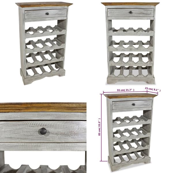 Vinreol i massivt genanvendt træ 55 x 23 x 85 cm - Vinreol - Vinreoler - Home & Living
