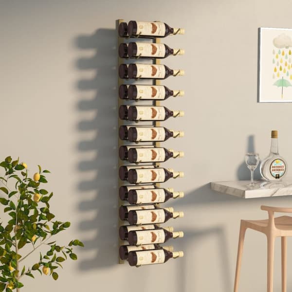 Väggmonterat vinställ för 24 flaskor guld järn - Vinställ - Vinhylla - Home & Living