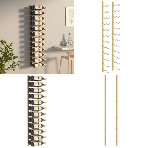 Väggmonterat vinställ för 24 flaskor guld järn - Vinställ - Vinhylla - Home & Living