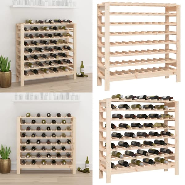 Vinreol 109,5x30x107,5 cm massivt fyrretræ - Vinreol - Vinreoler - Home & Living