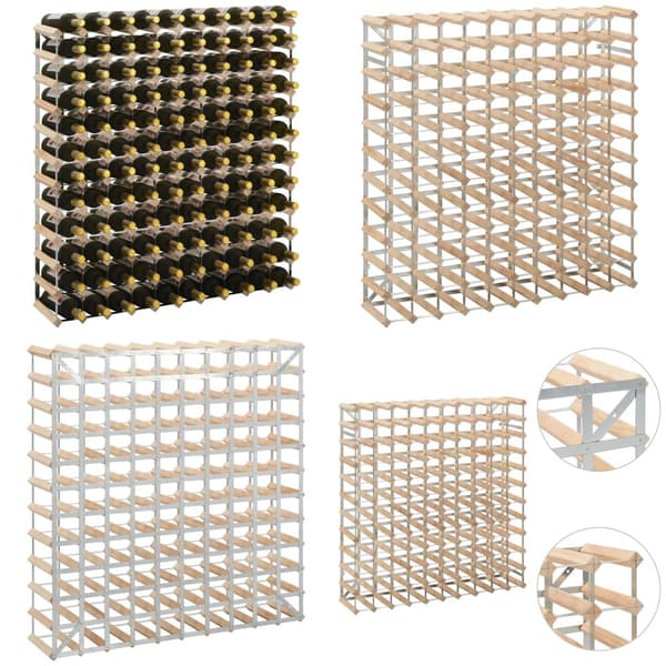 Vinreol til 120 flasker massivt fyrretræ - Flaskeholder - Flaskeholdere - Home & Living