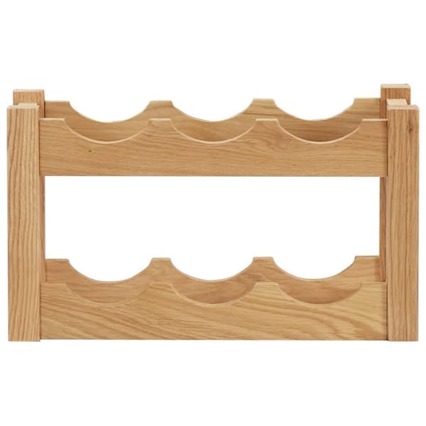vinreol til 6 flasker 37x21x21 cm massivt egetræ