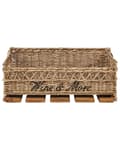 Miniatyrbillede 4 af 7: Vinhylde med Glasophæng Rattan Træ Vinglasholder til Væg Flasker og Glas Køkken indretning