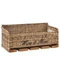 Miniatyrbillede 1 af 7: Vinhylde med Glasophæng Rattan Træ Vinglasholder til Væg Flasker og Glas Køkken indretning