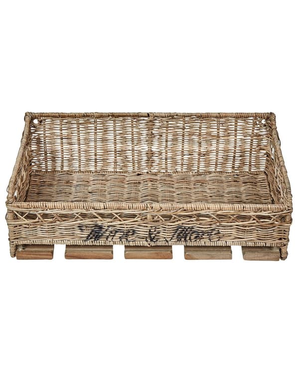 Vegghylle Glass Vinholder Naturlig rotting Metall Teak Tre Tau Håndlaget Boho Stil Hjemmedekorasjon