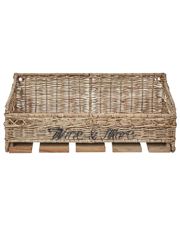 Vegghylle Glass Vinholder Naturlig rotting Metall Teak Tre Tau Håndlaget Boho Stil Hjemmedekorasjon