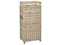 Miniatyrbilde 6 av 8: Vinstativ Naturlig rotting 51 x 112 cm Metall Mahogni Håndtak i tau Håndlaget for 28 flasker Boho-stil Hjeminnredning