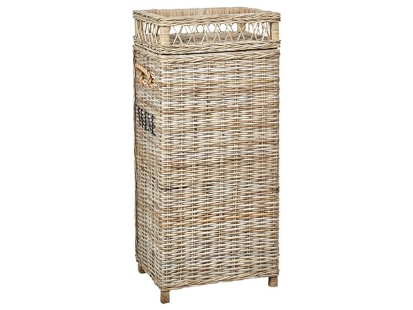 Vinstativ Naturlig rotting 51 x 112 cm Metall Mahogni Håndtak i tau Håndlaget for 28 flasker Boho-stil Hjeminnredning