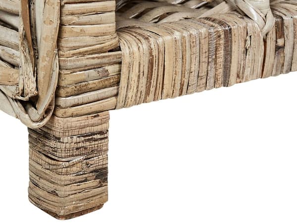 Vinstativ Naturlig rotting 51 x 112 cm Metall Mahogni Håndtak i tau Håndlaget for 28 flasker Boho-stil Hjeminnredning