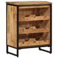 Pikkukuva 1 / 11: vidaXL Viinipulloteline 9 pullolle 55x33x70 cm täysi mangopuu