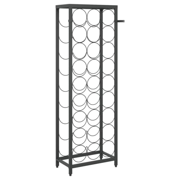 vinreol til 27 flasker 34x18x100 cm smedejern sort
