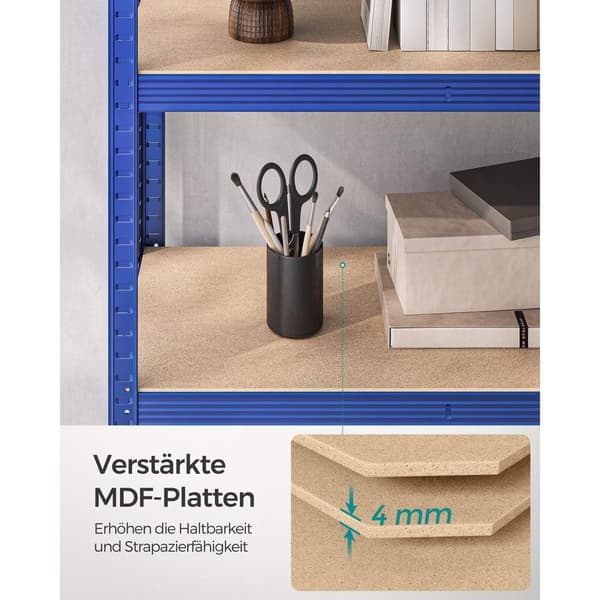 Rootz 2-Pack blå opbevaringsstativ - Stålhylde - Heavy Duty - Justerbare hylder - 60 cm x 120 cm x 200 cm
