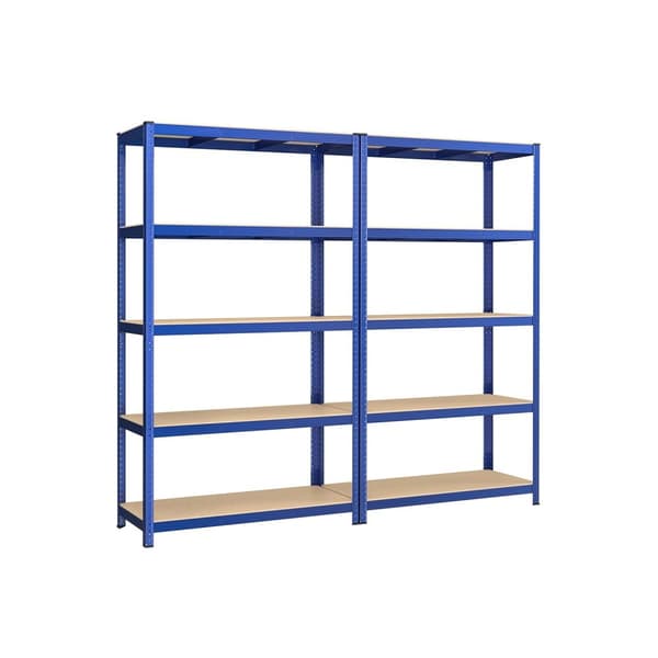 Rootz 2-Pack blå opbevaringsstativ - Stålhylde - Heavy Duty - Justerbare hylder - 60 cm x 120 cm x 200 cm
