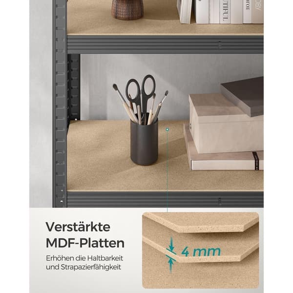 Rootz 2-hylde grå opbevaringsstativ - Kraftige metalreoler - Stålramme - 50 cm x 100 cm x 200 cm - Max 600 kg bæreevne