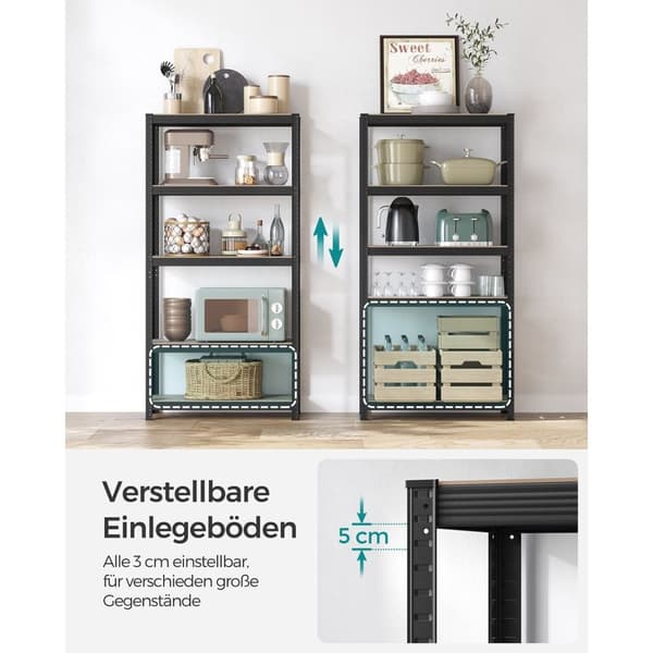 Rootz Stand Hylla - Förvaringsställ - Organizer - Stål och MDF - Stor storlek - 40cm x 90cm x 180cm