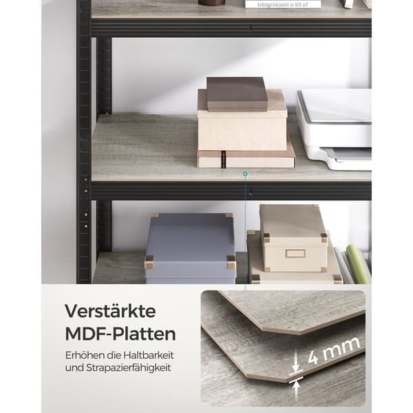 Rootz Stand Hylla - Förvaringsställ - Organizer - Stål och MDF - Stor storlek - 40cm x 90cm x 180cm