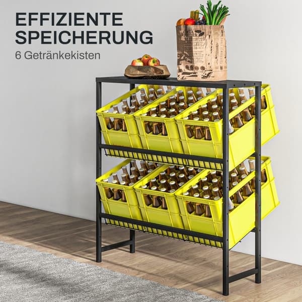 Rootz Drink Rack -teline - Juomalaatikon järjestäjä - Pullonlajittelija - Säädettävät hyllyt - Metallirakenne - 103cm x 33cm x 113,5cm