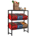Pikkukuva 10 / 10: Rootz Drink Rack -teline - Juomalaatikon järjestäjä - Pullonlajittelija - Säädettävät hyllyt - Metallirakenne - 103cm x 33cm x 113,5cm
