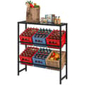 Pikkukuva 1 / 10: Rootz Drink Rack -teline - Juomalaatikon järjestäjä - Pullonlajittelija - Säädettävät hyllyt - Metallirakenne - 103cm x 33cm x 113,5cm