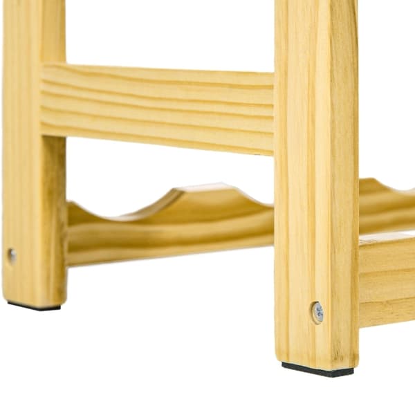 Rootz vinreol - 7-lags vinopbevaring - 42 flasker Kapacitet - Fyrretræ - Bondehusdesign - Lakeret overflade - Spidsbeskyttelse - 63 cm x 25 cm x 102 c