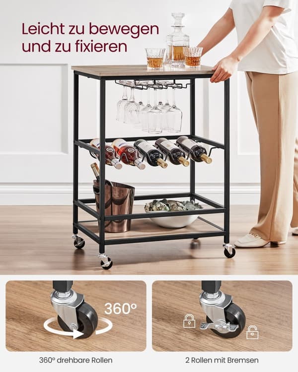Wijnrek-Industrial Design-Gray Mixed-Zwart