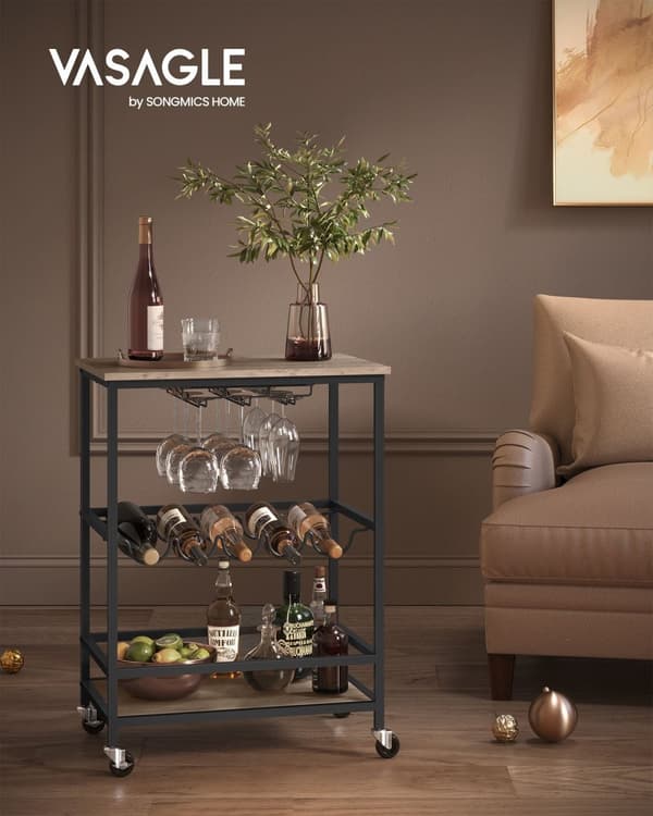 Wijnrek-Industrial Design-Gray Mixed-Zwart