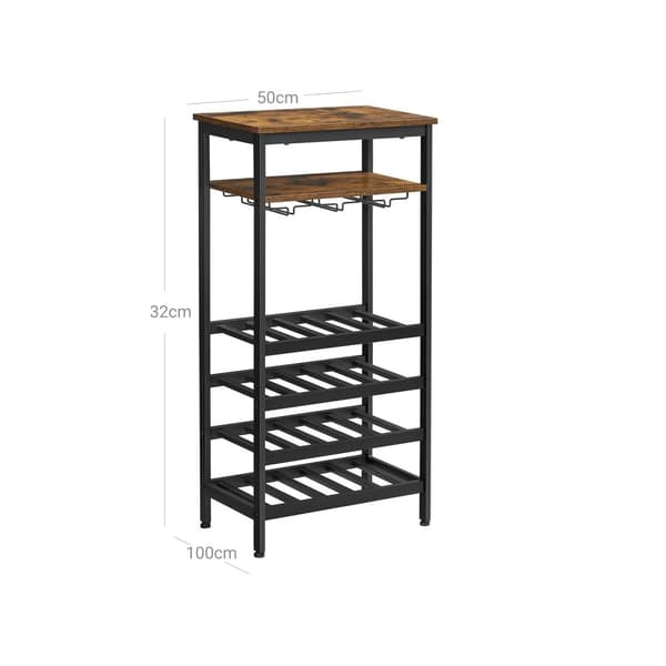 Viinihylly - Bulless Rack - pullon säilytys - vintage -muotoilu - ruskea/musta