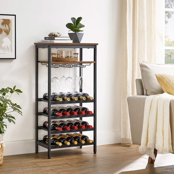 Viinihylly - Bulless Rack - pullon säilytys - vintage -muotoilu - ruskea/musta