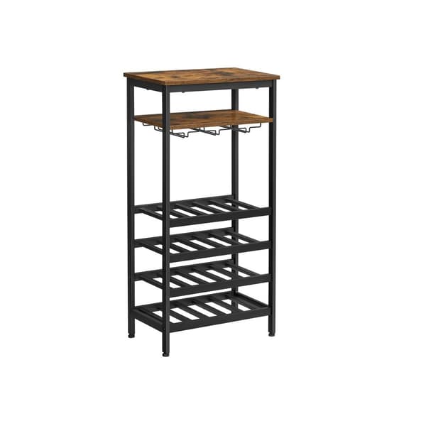 Vinstativ - Bottess Rack - Bottle Storage - Vintage Design - Brown/Black
