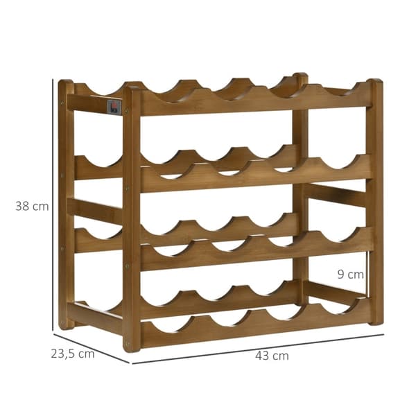 Rootz bambus vinstativ - Flaskeholder - Vinbeholder - Pladsbesparende design - 43L x 23,5W x 38H cm