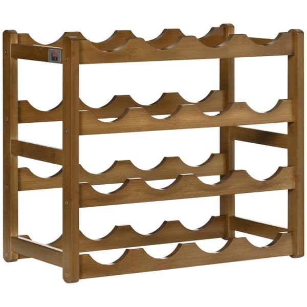 Rootz bambus vinstativ - Flaskeholder - Vinbeholder - Pladsbesparende design - 43L x 23,5W x 38H cm