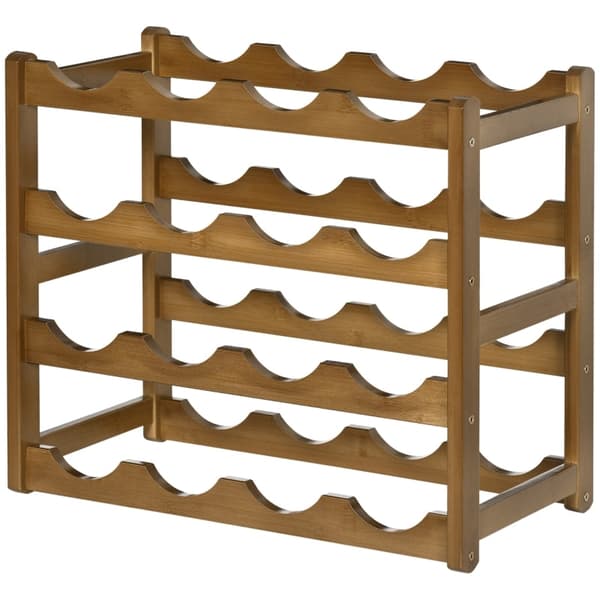 Rootz bambus vinstativ - Flaskeholder - Vinbeholder - Pladsbesparende design - 43L x 23,5W x 38H cm