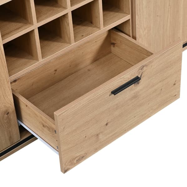 Rootz Vinskab - Vinopbevaring - Vindisplay - LED-belysning - 110L x 38W x 111H cm