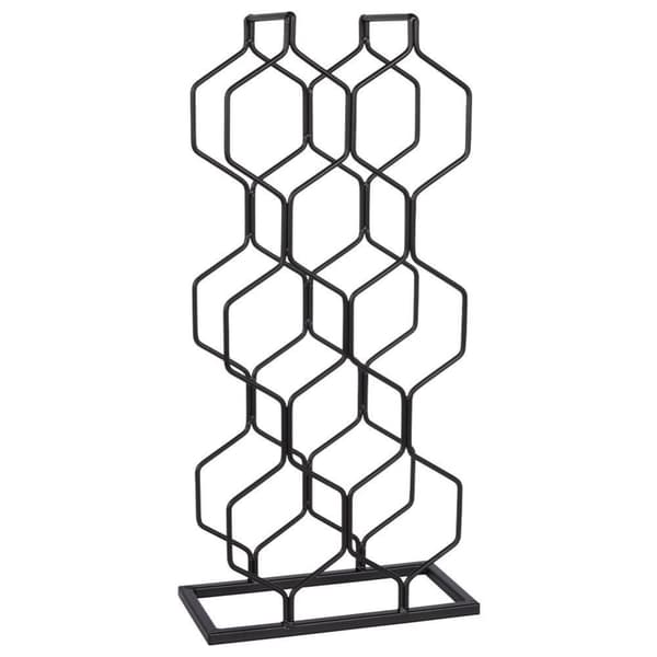 Metalreol sort vinhylde skabshylde til vin 8 flasker 23x11x48 cm