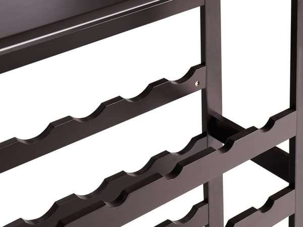 Vinholder Mørkebrun MDF Furu Ben 80 x 40 x 91 cm for Flasker og Glass Klassisk Elegant Stil Hjemmeinnredning
