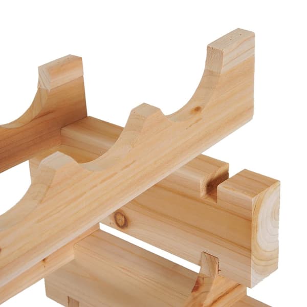 Rootz 6 -lags vinstativ - flaskeholder - Vinopbevaring - Forbedrer vinmodning - 72 flasker - 114L x 28W x 85h cm fast fyrretræ