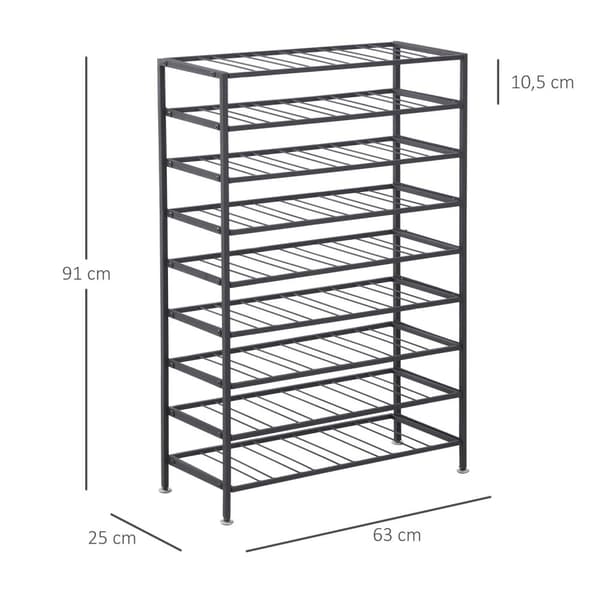 Rootz Wine Rack - Bottle Rack - 54 flaskeopbevaring - holder korkerne fugtige - 63L x 25W x 91H cm - sort epoxy metal